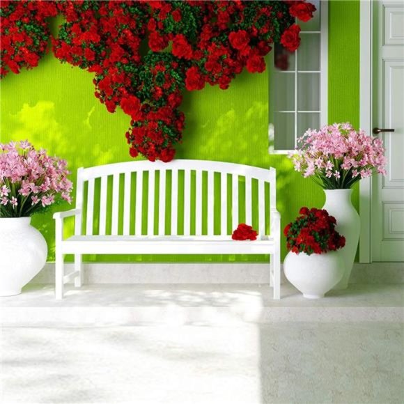 8 Bundles Artificial Daffodils Flowers, Fake Artificial Greenery (Pink) - Picture 3 of 7